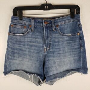 Madewell 27x4 Cutoff Distressed Shorts Women's 26 High Rise Blue Denim Stretch